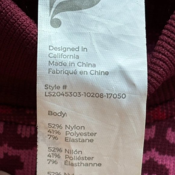 Fabletics Holly Seamless Long Sleeve Top, Fair Isle Purple, Women's Large - Picture 5 of 7